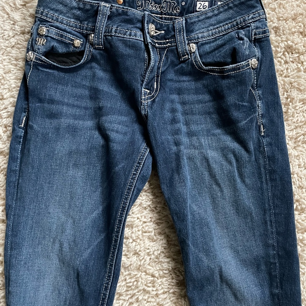 Miss Me Womens Blue Jeans Size 26 Skinny Pockets - 18